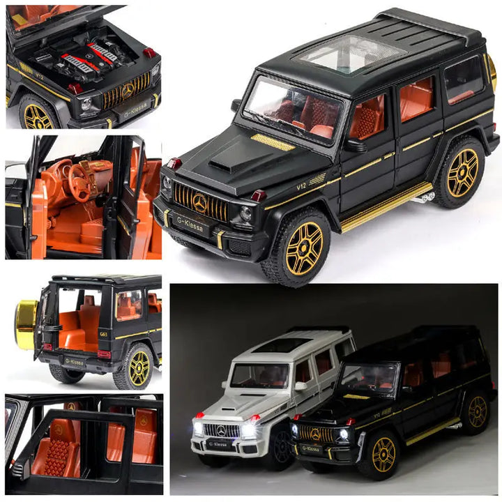 AMG G63 Model Car, Zinc Alloy Pull Back Toy Car with Sound and Light for Kids Boy Girl Gift