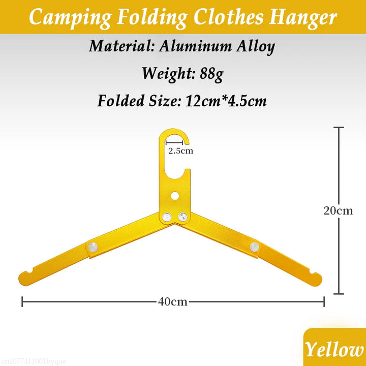 Folding Clothes Hanger – Portable Travel & Camping Drying Rack with Hooks