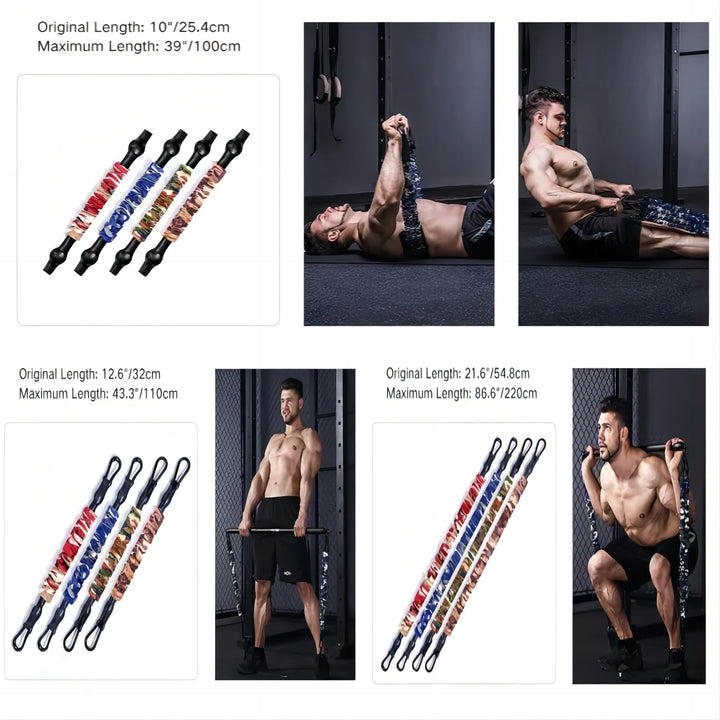 Resistance Bands Accessories Elastic Band Fitness Handle Foot Strap Gym Full Body Workout Bench Press Exercise Equipment