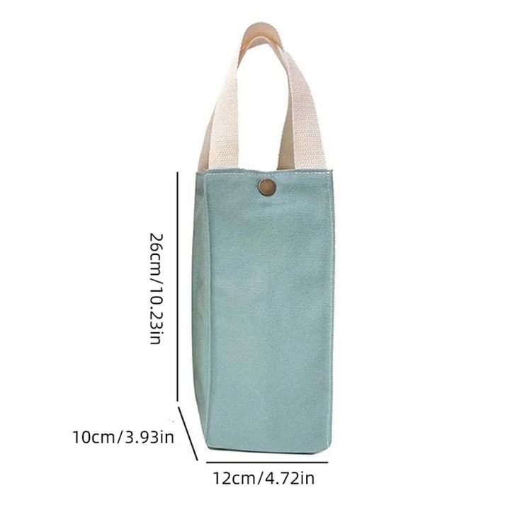 Cute Canvas Water Bottle Bag - Portable Tumbler Holder Sleeve for Thermos & Milk Tea