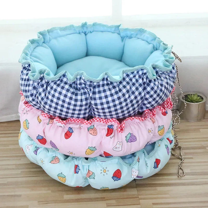 Soft Cotton Dog Bed – Warm Winter Basket and Sofa House for Small to Medium Dogs and Cats