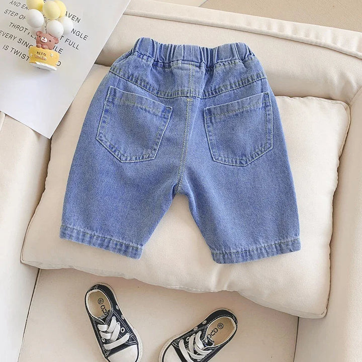 Boys' Fashion Hole Denim Shorts Casual Summer Beach Pants for Kids