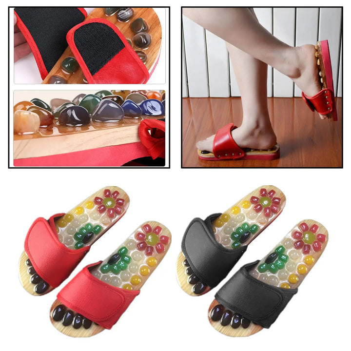 Acupressure Massage Sandals with Natural , Reflexology Sandals for Foot Acupoint Massage and Fatigue Relief