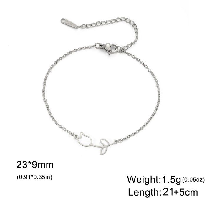 Gold Stainless Steel Rose Flower Anklet - Simple and Adjustable Design for Women, Elegant Leg Bracelet Jewelry, Perfect for Parties or Gifts