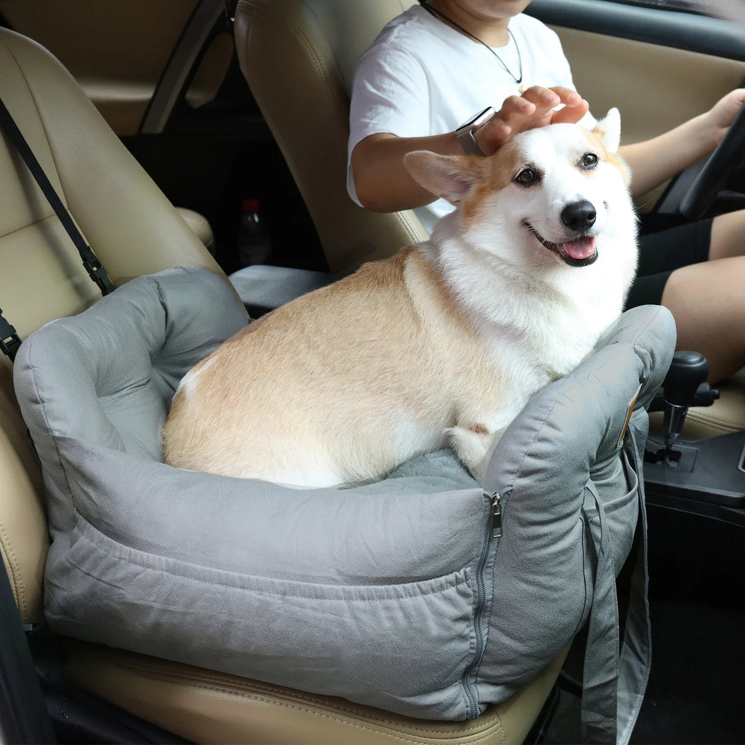 Dog Car Seat with Safety Belt - Washable Pet Booster Nest Cushion, Travel Mattress for Dogs and Cats