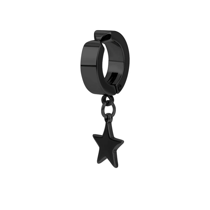 Star Cross Magnetic Clip Earrings - Stainless Steel Punk Hip-Hop Jewelry for Men & Women