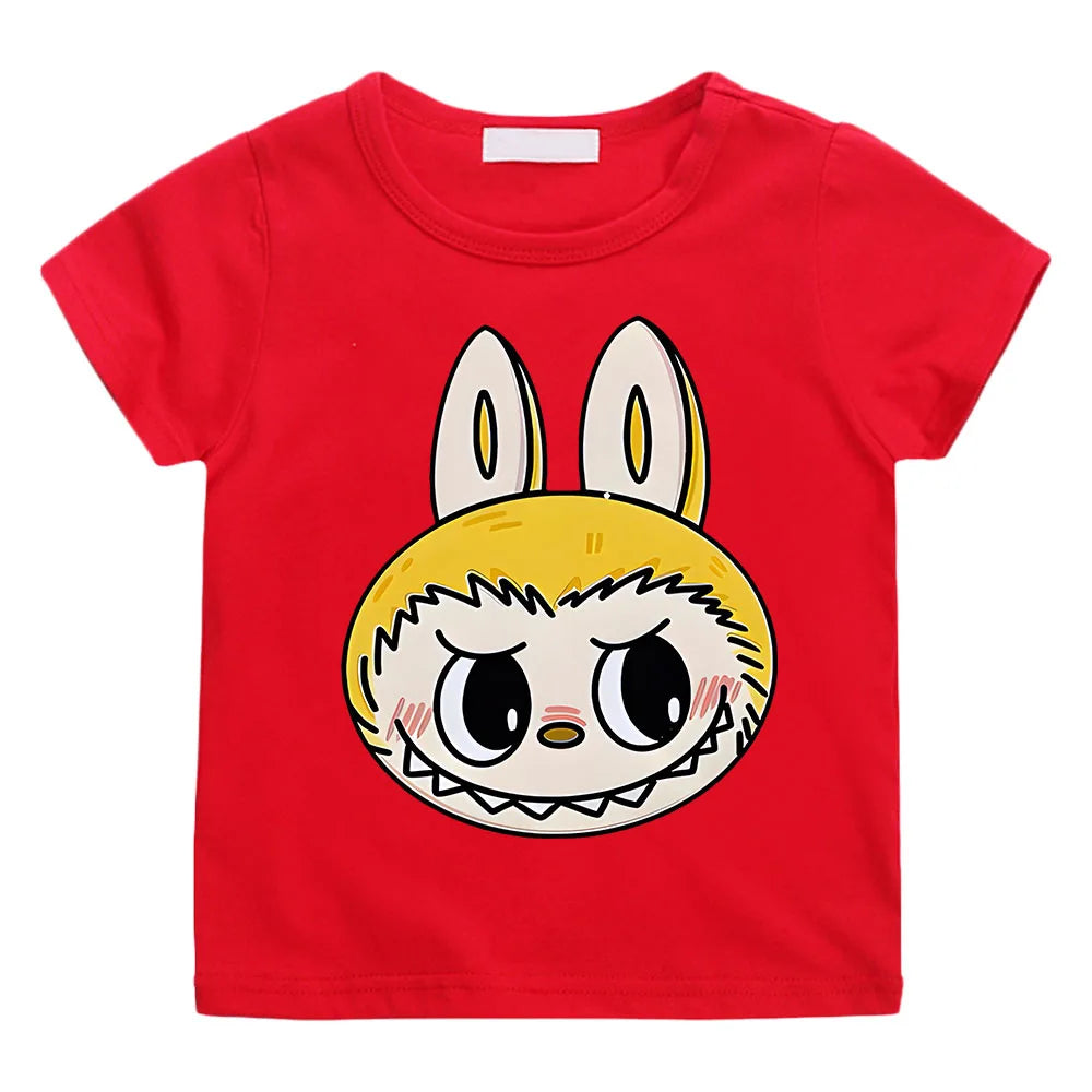 Labubu Rabbit Summer T-Shirt – Cute Cartoon Holiday Top for Boys & Girls