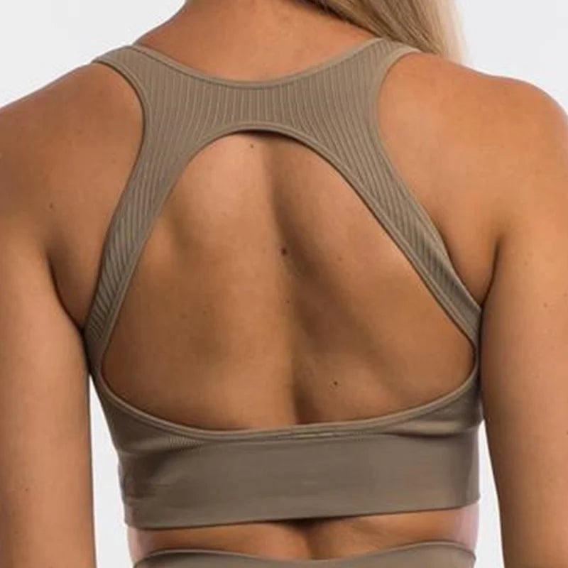 Pericic Seamless Backless Bra - Women's Wireless Cropped Tank Top, Ideal for Jogging, Sports, and Everyday Wear