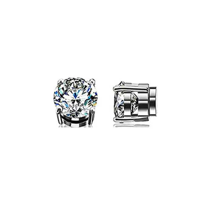 Magnetic Crystal Stud Earrings - Non-Piercing Punk Zircon Clip-Ons for Men & Women