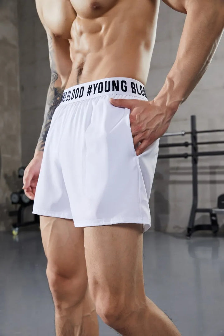 Summer Man Running Shorts Quick-dry Training Fitness Elastic Waist Sports Waistband Brand Printing Fashion Exercise Men Shorts