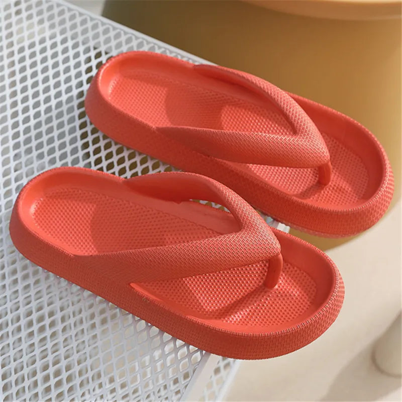 Women's Summer Beach Flip Flops - Non-slip, Thick Platform, Clip Toe Slides