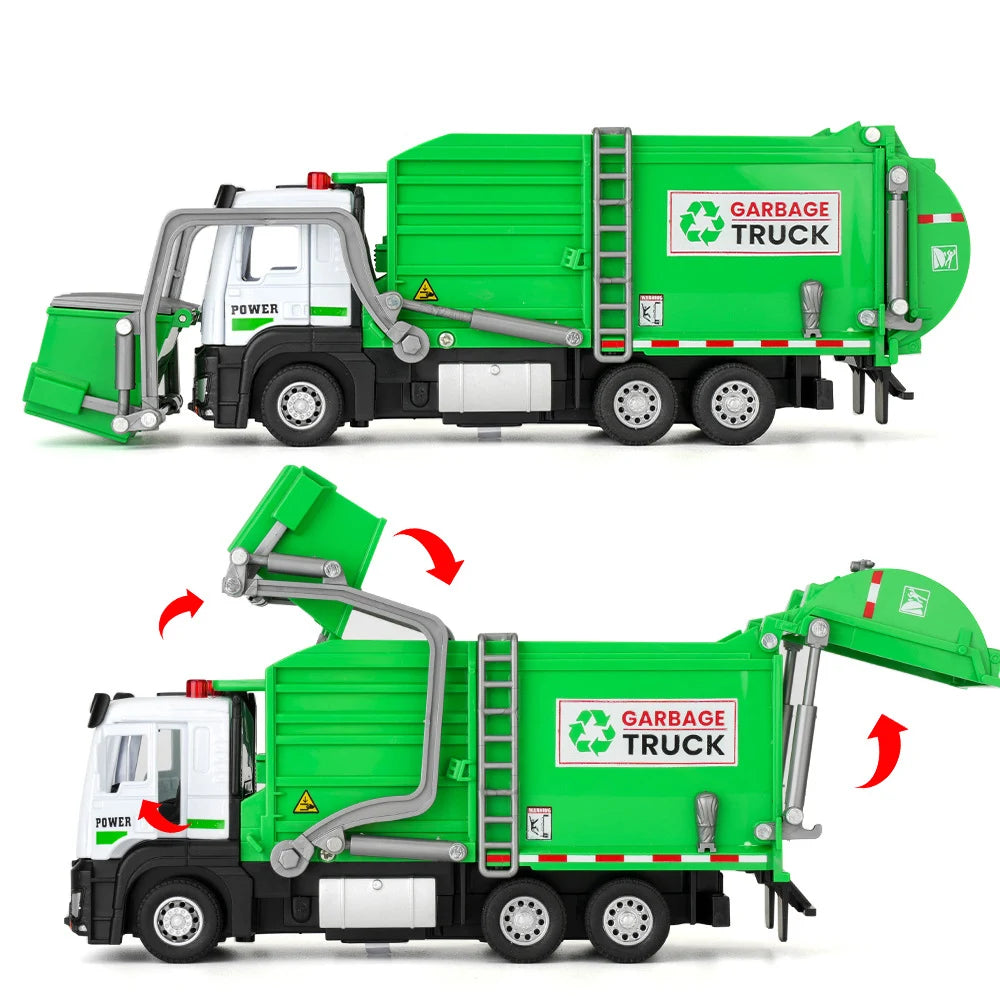 Garbage Collection Truck Car Model City Garbage Sorting Sanitation Clearing Vehicle Car Model Sound and Light Kids Toy Gift