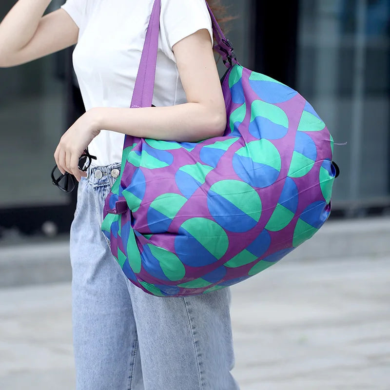 Large Foldable Shopping Bag  Eco-Friendly, Waterproof, Reusable Handbag for Travel & Storage