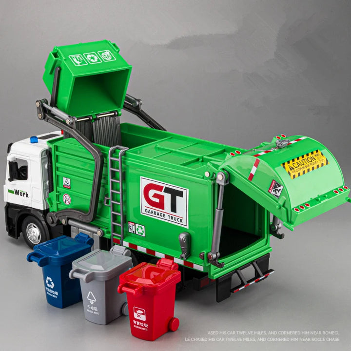 Garbage Collection Truck Car Model City Garbage Sorting Sanitation Clearing Vehicle Car Model Sound and Light Kids Toy Gift