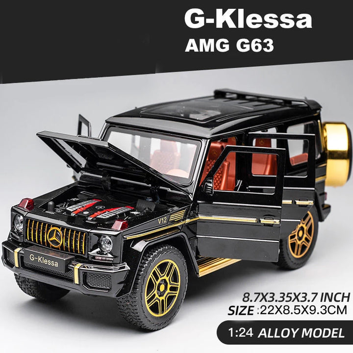 AMG G63 Model Car, Zinc Alloy Pull Back Toy Car with Sound and Light for Kids Boy Girl Gift