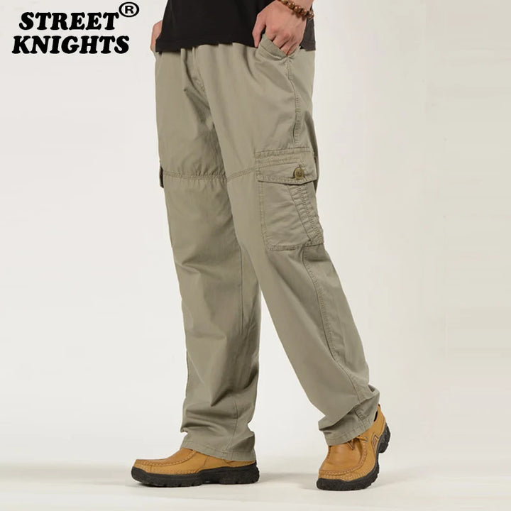 Men’s Plus Size 6XL Cargo Pants - Military Style Joggers for Sports & Casual Wear