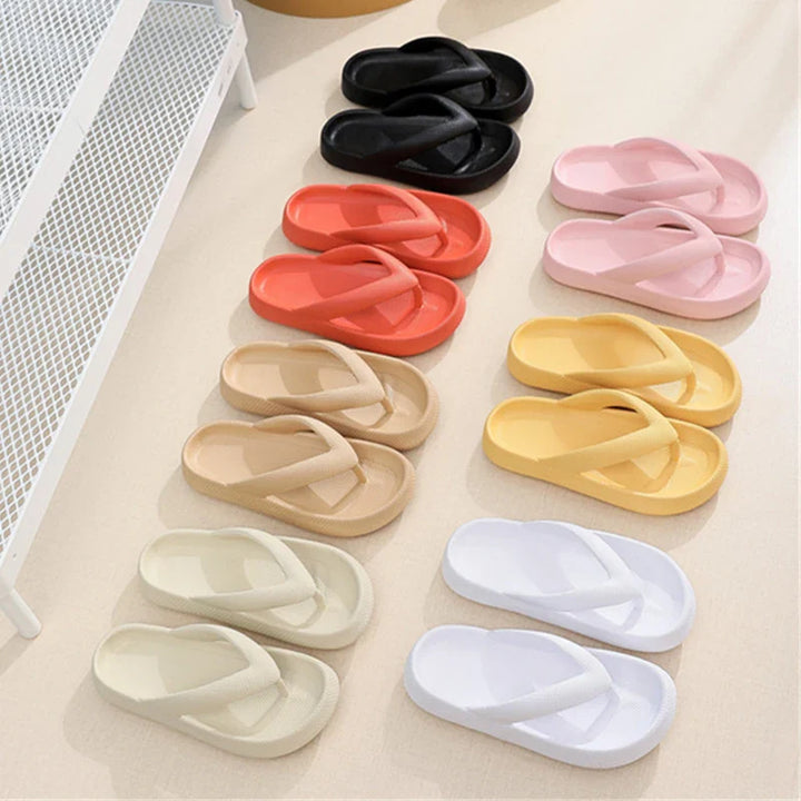 Women's Summer Beach Flip Flops - Non-slip, Thick Platform, Clip Toe Slides