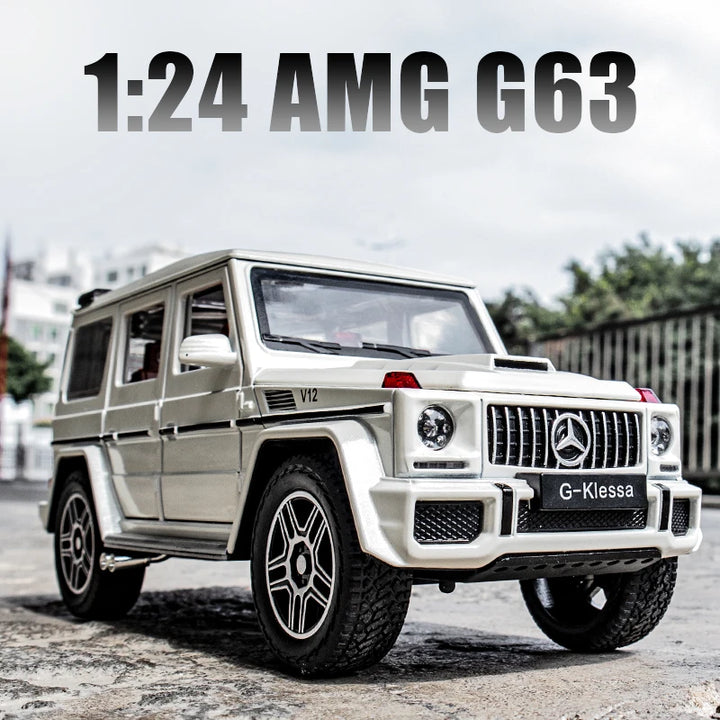 AMG G63 Model Car, Zinc Alloy Pull Back Toy Car with Sound and Light for Kids Boy Girl Gift