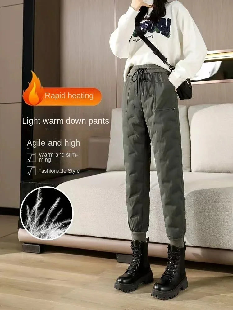 Women's Winter Down Wadded Trousers - Minus 40°C Cold-Proof, Warm, Thick, and Loose Cotton Pants