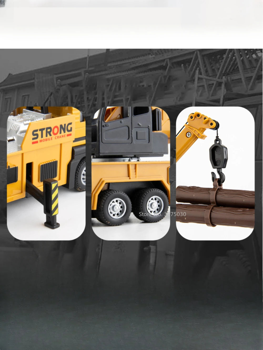 Crane Truck Alloy Car Model Diecast Metal Toy Simulation Engineering Vehicles with Sound and Light Model for Children Gifts