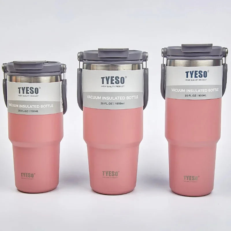 TYESO Stainless Steel Coffee Thermos - Double-Layer Insulated Travel Mug for Hot & Cold Drinks