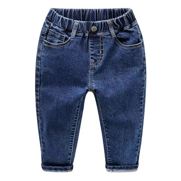 Boys' Thin Denim Jeans Elastic Long Pants, Loose Fit for Spring and Autumn