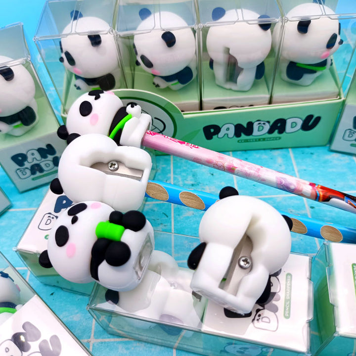 Panda Pencil Sharpener - Korean Stationery, Silicone Manual Pencil Cutter Tool for Students, School, and Office Supplies