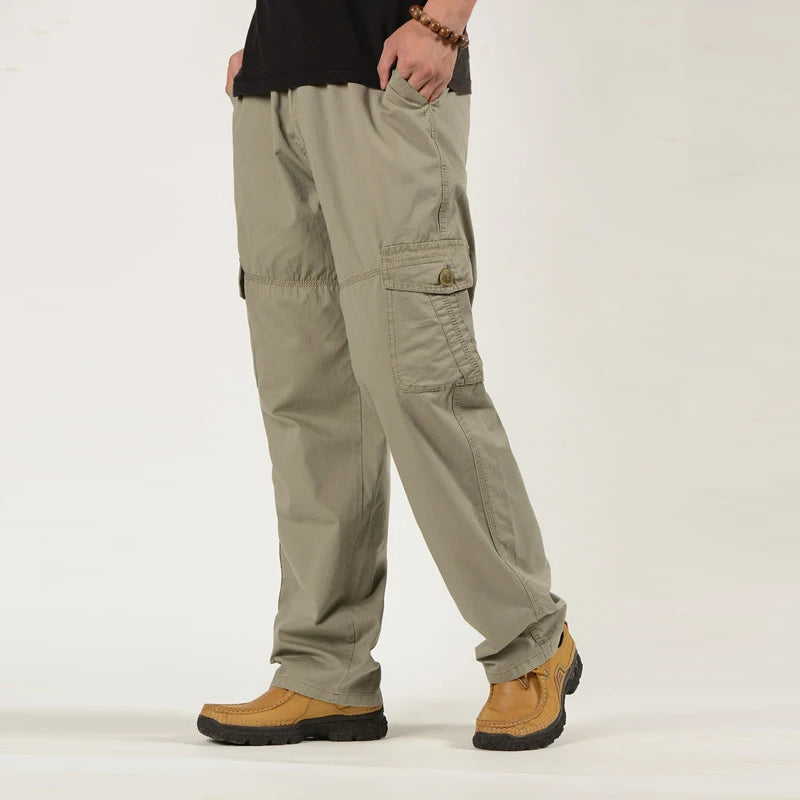 Men’s Plus Size 6XL Cargo Pants - Military Style Joggers for Sports & Casual Wear