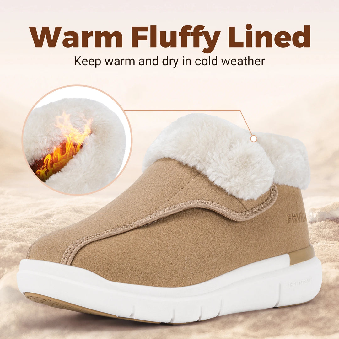 Fitville Winter Shoes For Women Diabetic Boots Widened Warm Adjustable Suitable For The Elderly To Relieve Foot Swelling