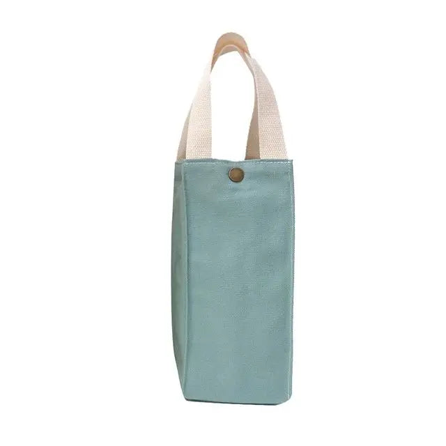 Cute Canvas Water Bottle Bag - Portable Tumbler Holder Sleeve for Thermos & Milk Tea