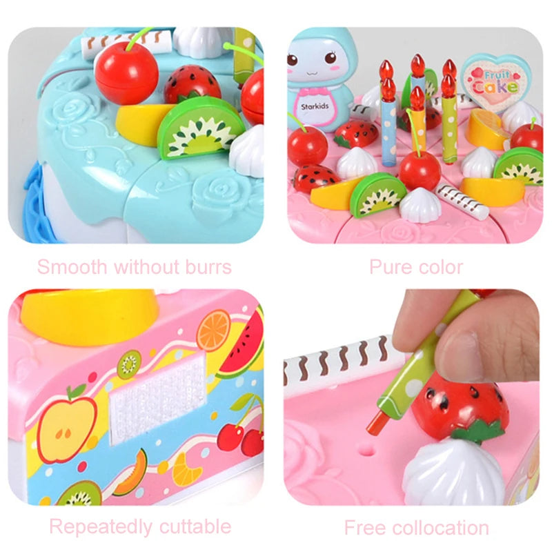 Children Pretend Goodies Play Simulated Kitchen Toys Plastic Cutting Food Kids Toy Object Cognition Boys Girl Birthday Gifts TMZ