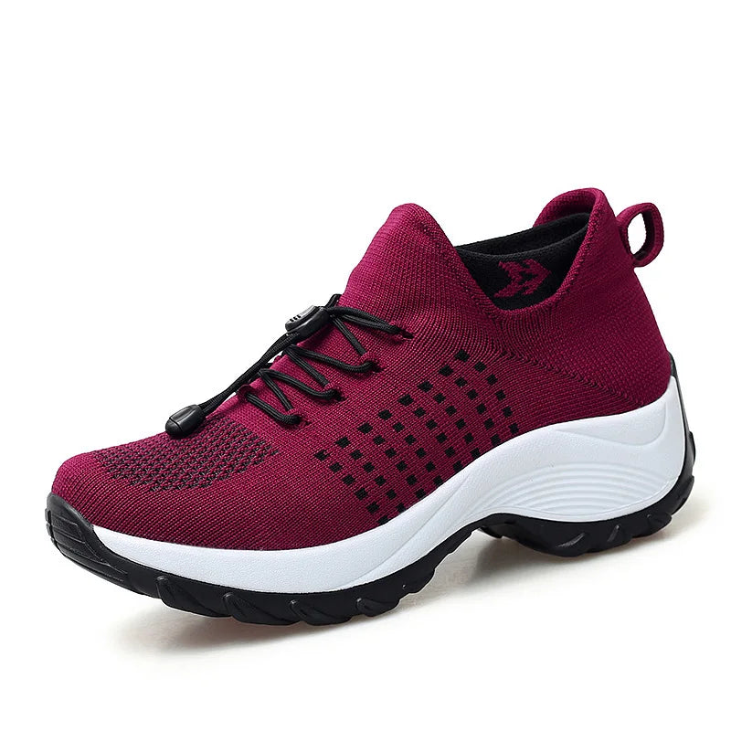 Women's Orthopedic Sneakers Platform White Black Red Walking Shoes Casual Shoes Sizes 35-45