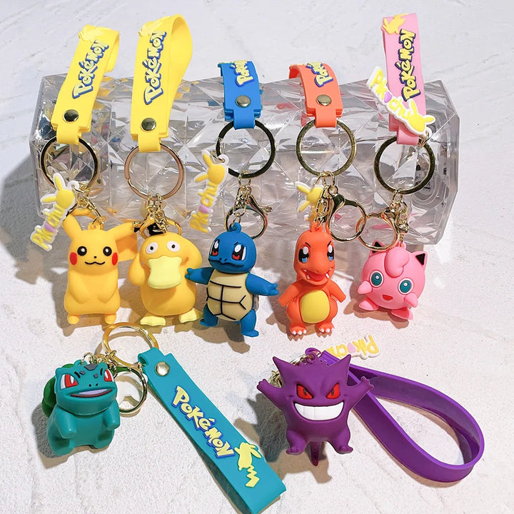 Pokémon Keychain - Pikachu, Psyduck & Charizard PVC Bag Accessories for Kids