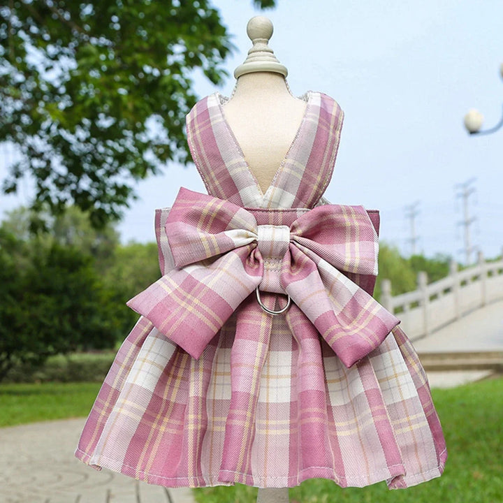 Princess Dress Dog Harness - Bow Skirt Vest with Leash, Ideal for Dressing Up Pets