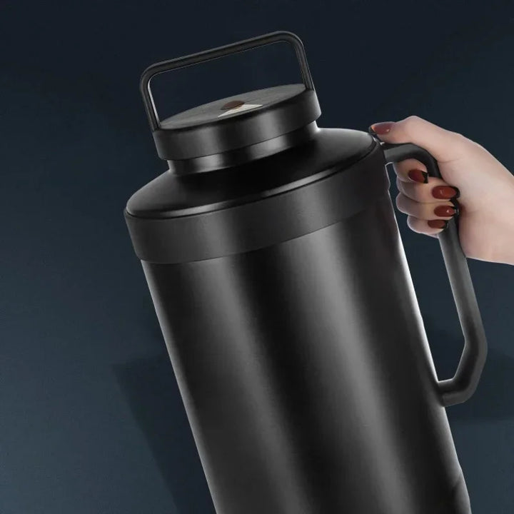 Stainless Steel Dry Ice Bucket - Leakproof Large Capacity Insulated Thermos Bottle