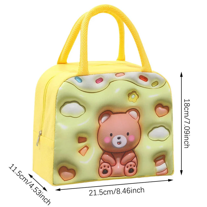 Cartoon Kawaii Portable Insulated Lunch Bag - Thermal Cooler Tote for Women & Children