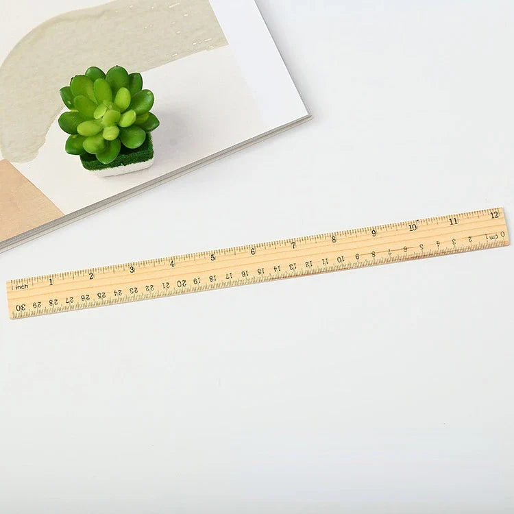 Wooden Straight Rulers Drawing Tool Desk Accessories Student Teacher Stationery School Office Supplies