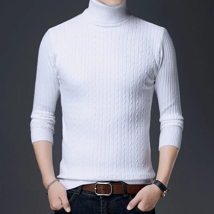 Men's Winter Wool Turtleneck Sweater Slim Fit Warm Long Sleeve Knit