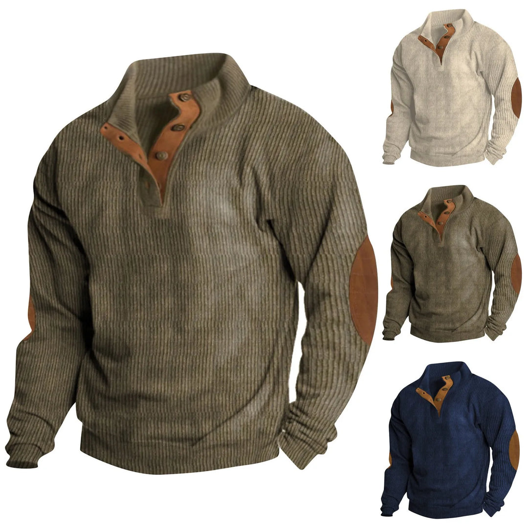 Men's Versatile Standing Collar Sweatshirt - Long-Sleeve Pullover for Spring & Autumn