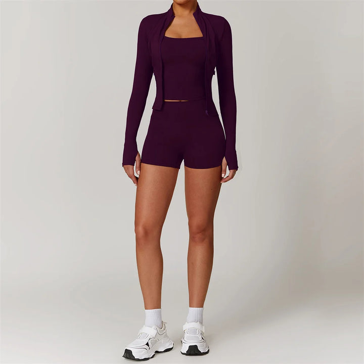 Women Autumn Winter Quick Dry Long Sleeve Yoga Set Outdoor Training Wear Running Sports Fitness Wear Tight Suit Outfit