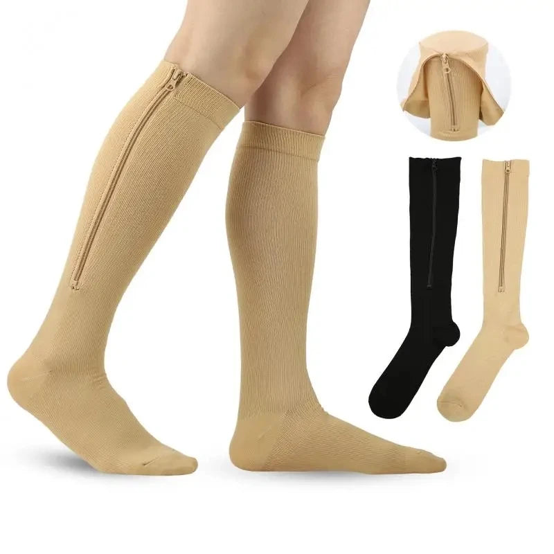 Zippered Compression Socks – Closed-Toe Compression Stockings for Edema & Varicose Veins