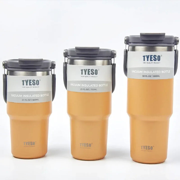 TYESO Stainless Steel Coffee Thermos - Double-Layer Insulated Travel Mug for Hot & Cold Drinks