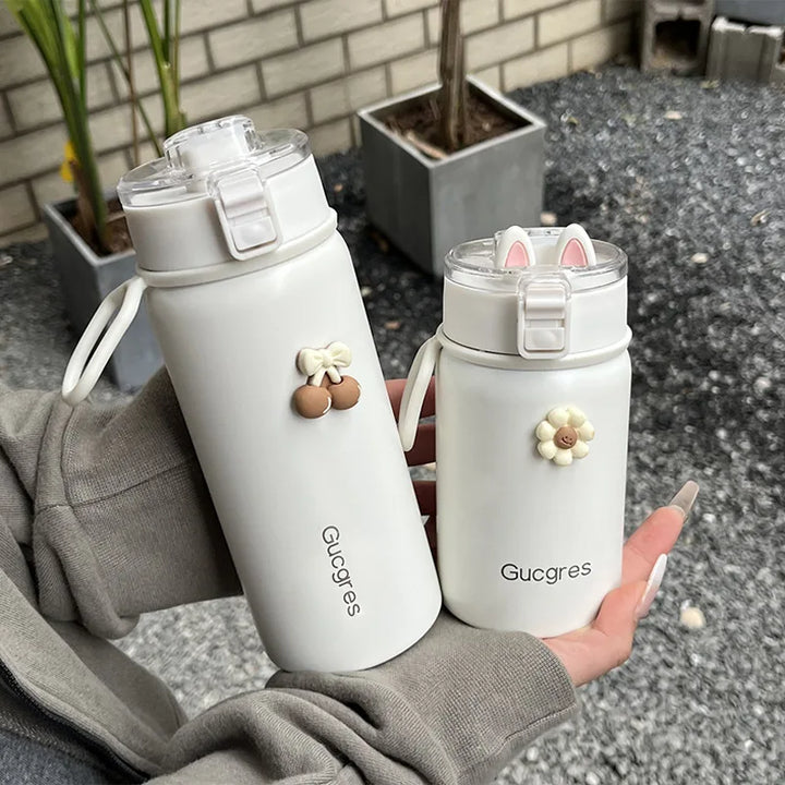 350ml/550ml Stainless Steel Vacuum Flask - 3D Decal Portable Travel Thermos Mug