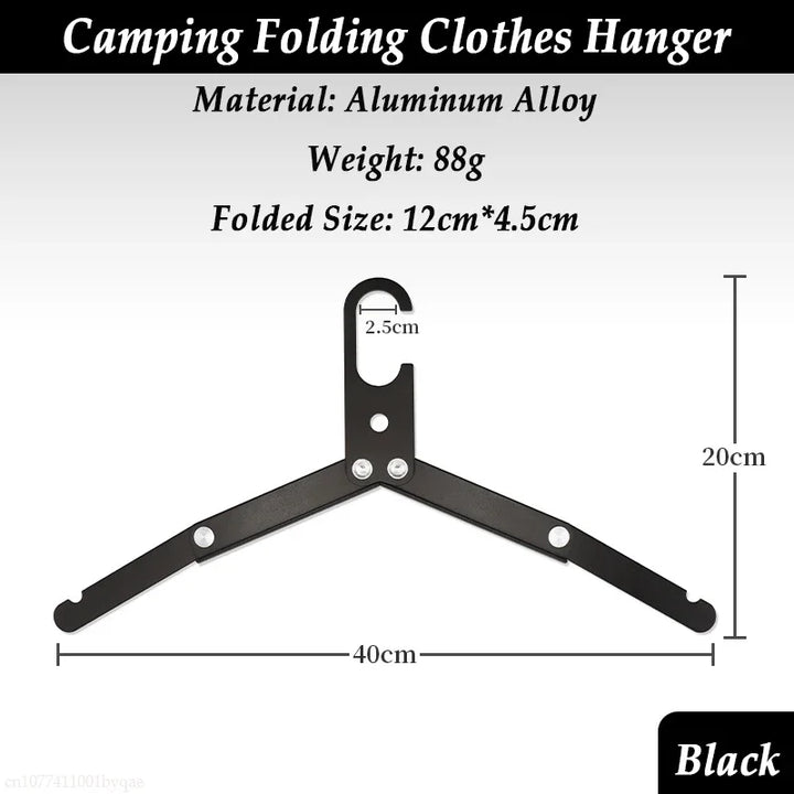 Folding Clothes Hanger – Portable Travel & Camping Drying Rack with Hooks