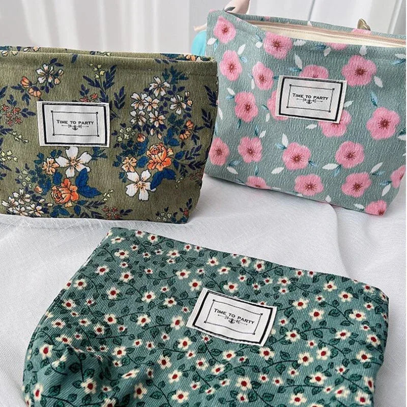 Cute Flower Pencil Case - Korean Corduroy Pen Case, School Supplies for Girls, Perfect Back-to-School Gift