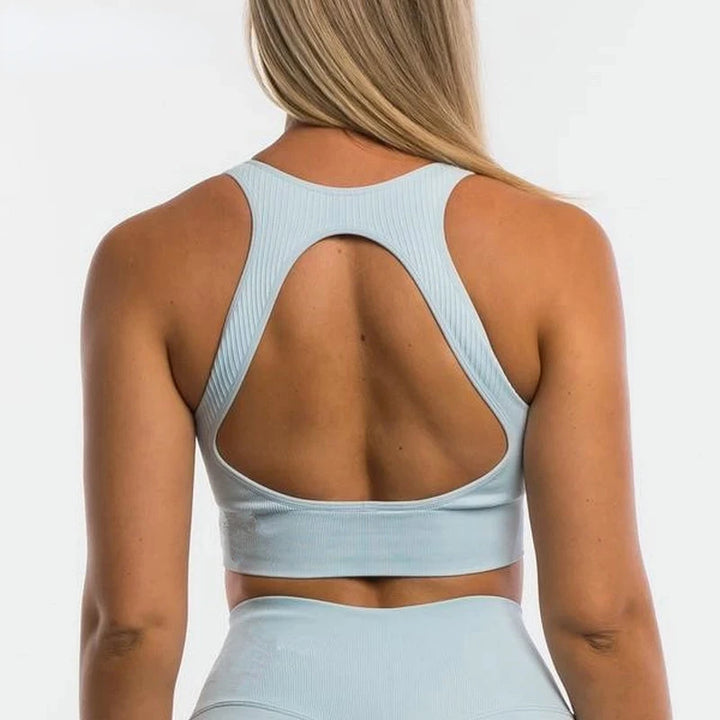 Pericic Seamless Backless Bra - Women's Wireless Cropped Tank Top, Ideal for Jogging, Sports, and Everyday Wear